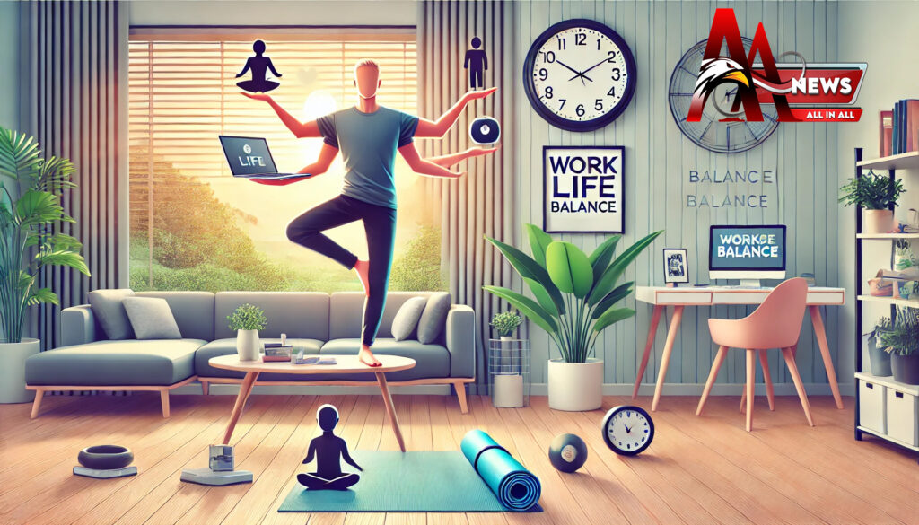 Gambar ilustrasi dari cara gaya hidup modern yang menunjukkan keseimbangan antara kehidupan pribadi dan profesional