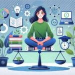 Ilustrasi modern untuk artikel pengembangan diri Gen Z: seorang pemuda dikelilingi ikon kreativitas, teknologi, dan keseimbangan, melambangkan perjalanan menuju potensi terbaik di era digital. Inspiratif dan relevan untuk SEO!
