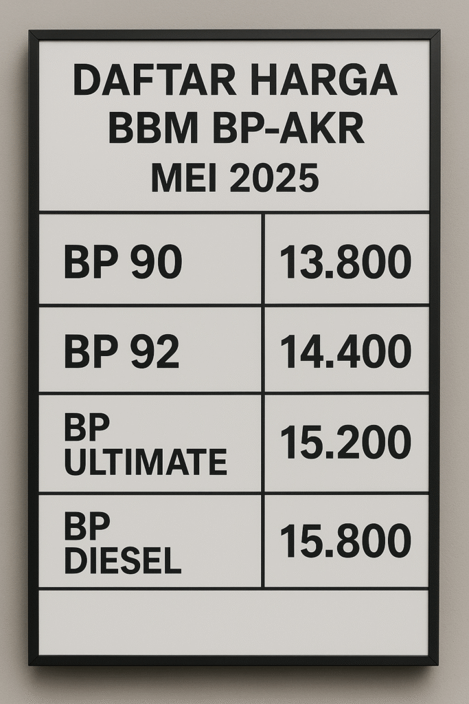 Harga BBM BP-AKR Terbaru, Berlaku Mei 2025